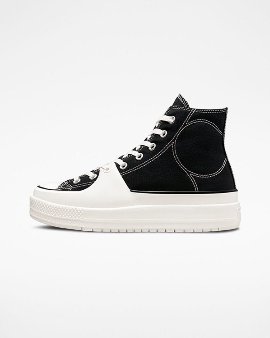 Tenisky Vysoke Converse Chuck Taylor All Star Construct Panske Čierne Biele | SK 5DNUY4